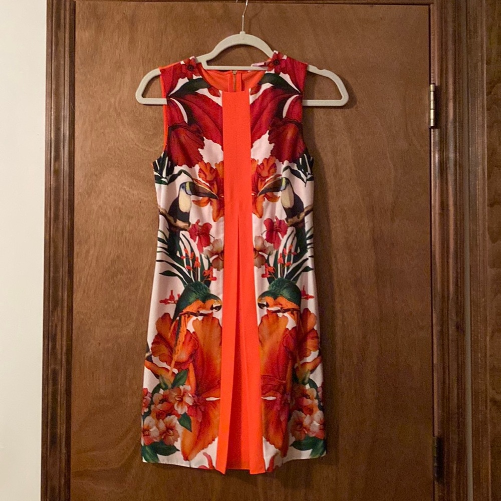 Ted Baker Rare Parrot Print Orang Dress